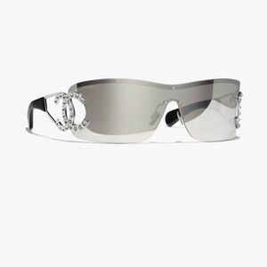 CHANEL Black and Silver Women's Sunglasses